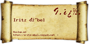 Iritz Ábel névjegykártya